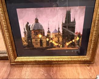 Framed Print of Prague Charles Bridge at Night