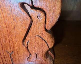 Vintage Teak Wood Penguin Figurine with Chick  Scandinavian Danish MCM second image