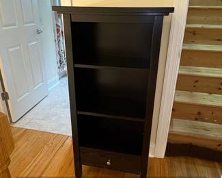 IKEA Hemnes Black Wood Bookcase with Drawer