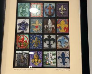 NOLA Fleur de Lis Collage Framed Print by Caron Nowak