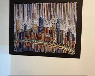 Chicago Skyline Watercolor Print by Anastasia Mak