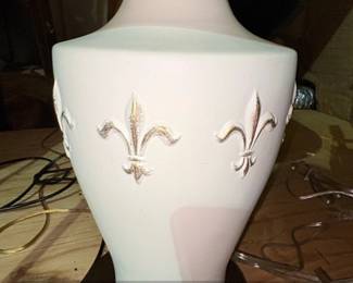 Fleurdelis Ceramic Table Lamp with USB Ports second image