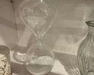 Clear Glass Hourglass with White Sand