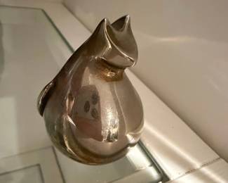 Dansk Silver Plated Cat Paperweight
