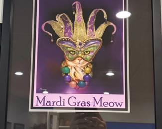 Mardi Gras Meow Art Print