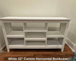 White Carson Horizontal Bookcase