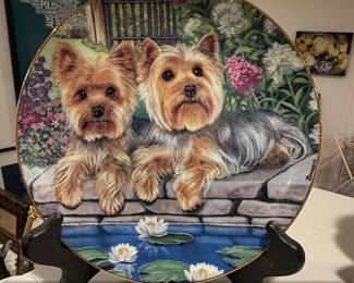 Springtime Cuties Decorative Plate by Patricia Bourque  Yorkie Pals Collection