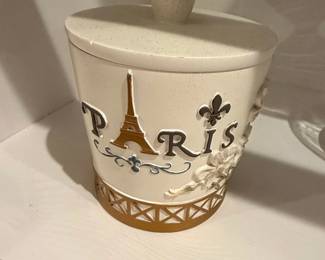 Paris Themed Decorative Jar with Lid