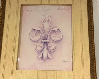 Fleur de Lis Carving Print