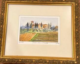 Watercolor Painting of Tuscan Landscape