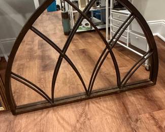Gothic Arch Metal Window Pane Mirror
