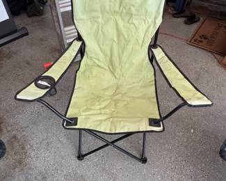 Light Green Folding Camping Chair with Cup Holder
