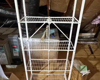 Origami Tier White Wire Shelving Unit with Wheels