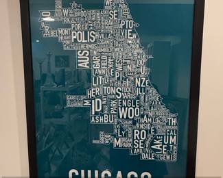 Chicago Neighborhood Map Art Print by Ork Posters