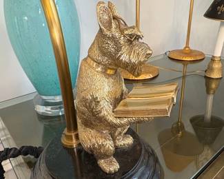 Brass Scottie Dog Reading Book Lamp second image
