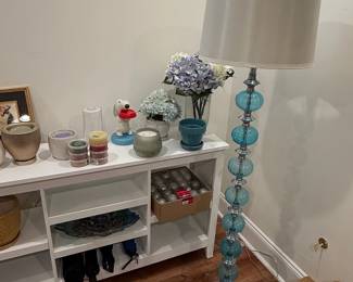 Pier Aqua Glass Stacked Ball Floor Lamp