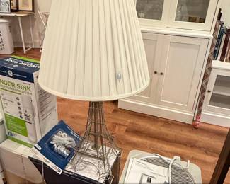 Adesso Eiffel Tower Table Lamp with Pleated Shade