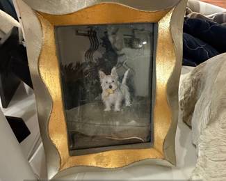 Ornate Wavy Photo Frame with West Highland White Terrier Image
