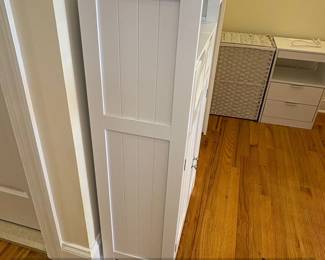 White TwoDoor Storage Cabinet with Two Drawers and Open Shelf third image