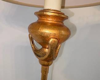 Vintage Gold Tone Table Lamps Pair second image