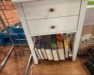 White TwoDrawer Nightstand with Open Shelf