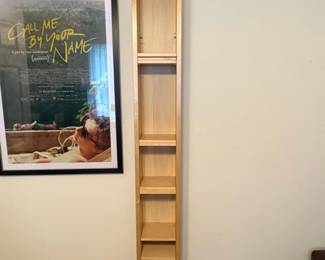 Tall Narrow Pine CD or DVD Storage Tower Bookshelf