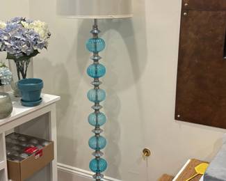 JONATHAN Y Bella Sky Blue or Chrome Glass TripleSphere Floor Lamp