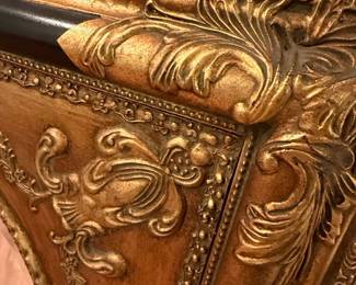 Ornate Gilt Wood Mirror with Oval Glass second image