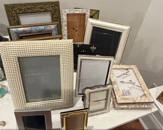 Assorted Photo Frames including Fashioncraft, MotherofPearl, and Beaded Styles