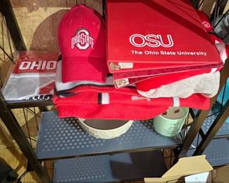 Ohio State Buckeyes Fan Bundle Baseball Cap, Fleece Blanket, Binder, and Banner