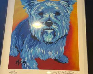 Mandis Blue Dog Limited Edition Print  West Highland Terrier