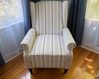 Striped Wingback Armchair
