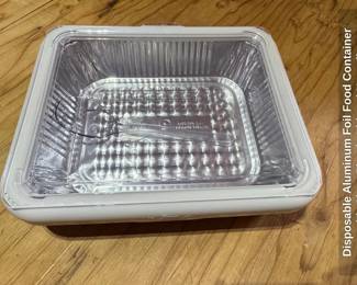 Disposable Aluminum Foil Food Container with Clear Plastic Lid and Utensil