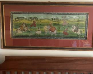 Framed Indian Miniature Painting Hunt Scene
