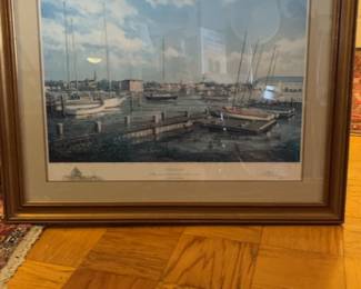 Paul McGehee Signed Annapolis Harbor Framed Art Print