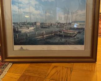 Paul McGehee Signed Annapolis Harbor Framed Art Print