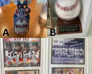A. Jim Shore- Heartwood Creek Stitched with Love Angel B. Cal Ripken Jr Autograpghed ball 