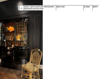 ANTIQUE EBONIZED BOOKCASE