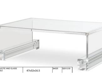 HIGHLAND ACRULIC AND GLASS COCKTAIL TABLE