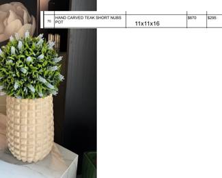 HAND CARVED TEAK PLANTER
