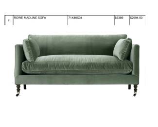 SMALL SOFA WITH TURNED LEG AND CASTERS