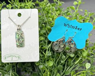 71 AbaloneShellJewelrySetNecklaceEarringsBohoNatureCoastal
