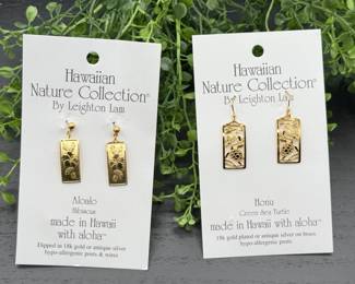 93 HawaiianNatureCollection18KGoldPlatedEarringsbyLeightonLam