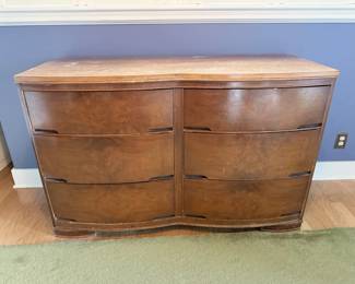 129 MidCenturyModernWoodenSerpentineDresser