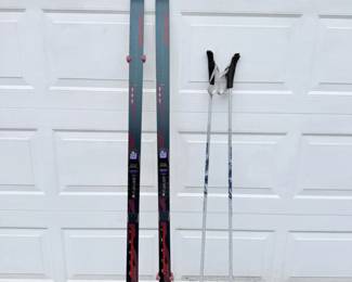 59 FischerSportsCrownEF180CrossCountrySkisPoles