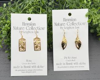 80 HawaiianNatureCollection18KGoldPlatedEarringsbyLeightonLam