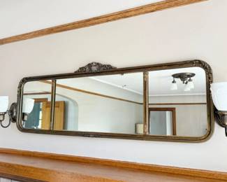 19 VintageThreePanelFramedMirror