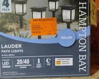Hampton Bay Lauder 20-40 Lumen Black LED Outdoor Solar Path Lights