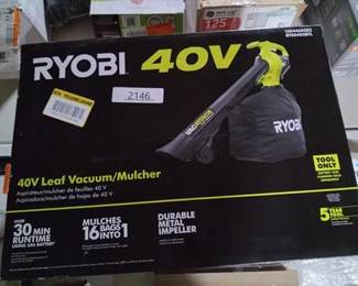 RYOBI 40V Vac Attack Cordless Battery Leaf Vacuum/Mulcher