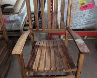 44"H Oak Porch Rocker made of Acacia, Porch Rocking Chair